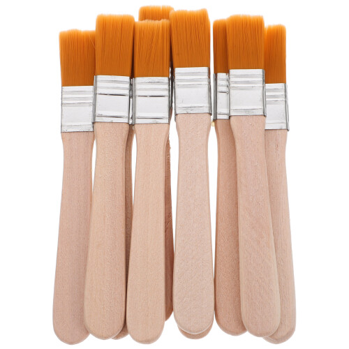 20Pcs Brown Wooden Handle Multi-Use Nylon Paint Brushes for Painting 2