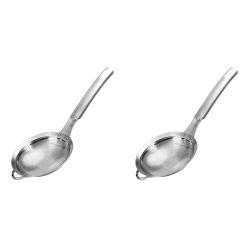 2Pcs Silver Filtering Skimmer Filter Spoon for Stew and Frying 1