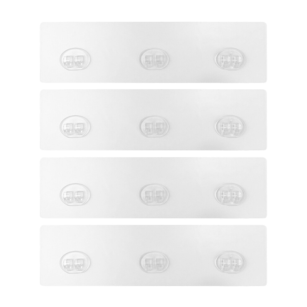 12Pcs Clear Adhesive Shower Shelf Replacement Hooks For Hanging Use 603036421803