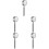 5Pcs Silver Bathroom Shower Head Stainless Steel Handheld Rain Sprayer 7