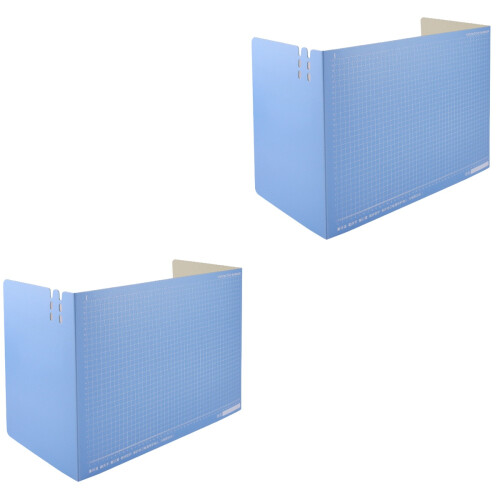 2Pcs Blue Desktop Baffle for Office Private Workstations PP 2