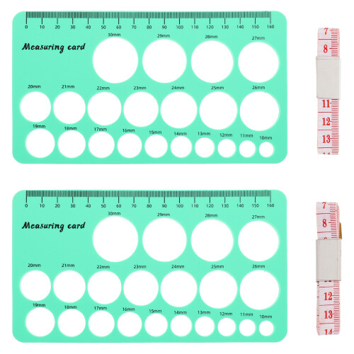 5Sets Green Silicone Measuring Card for Breast Flanges