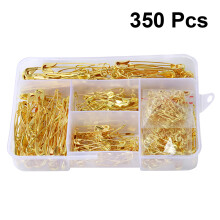 1050Pcs Metal Safety Pins Golden Small Assorted Sizes for Sewing Use