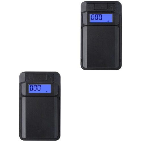2Pcs Black Digital Jewelry Scale Pocket Mini High Precision Scale 2
