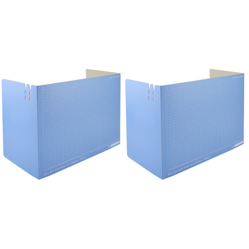 2Pcs Blue Desktop Baffle for Office Private Workstations PP 1