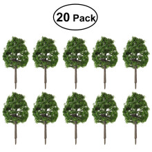 2Pcs Green Landscape Model Trees Plastic for Desk and Room Decoration