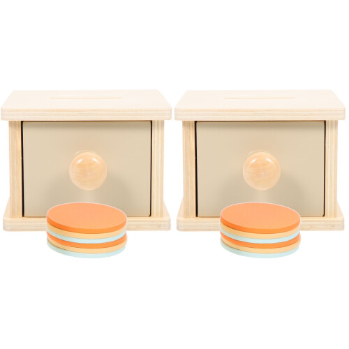 2Pcs Kids Wooden Box Toy Assorted Color Educational 1