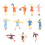 24Pcs Plastic People Figurines Assorted Color Miniature Human Models 1