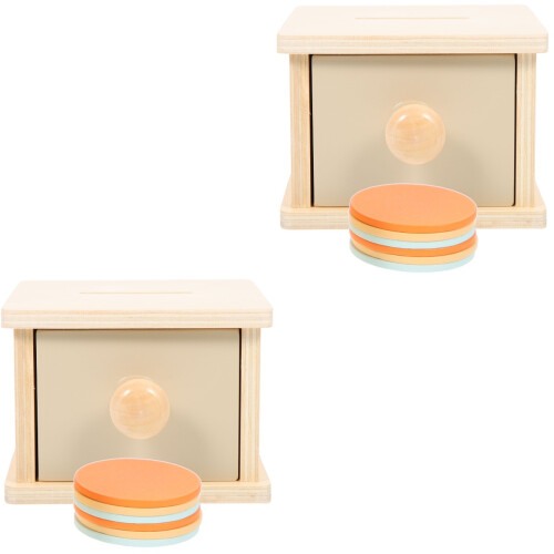 2Pcs Kids Wooden Box Toy Assorted Color Educational 2