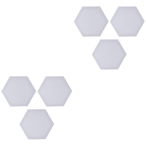 6Pcs Hexagon Canvas Boards White for Painting Artists DIY Projects 2