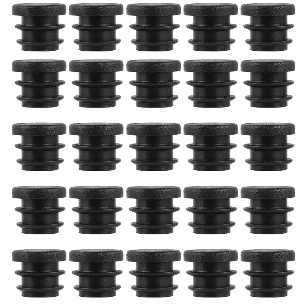 600Pcs Black Tube Bung Plastic Furniture Leg Plug End Caps 603036451398