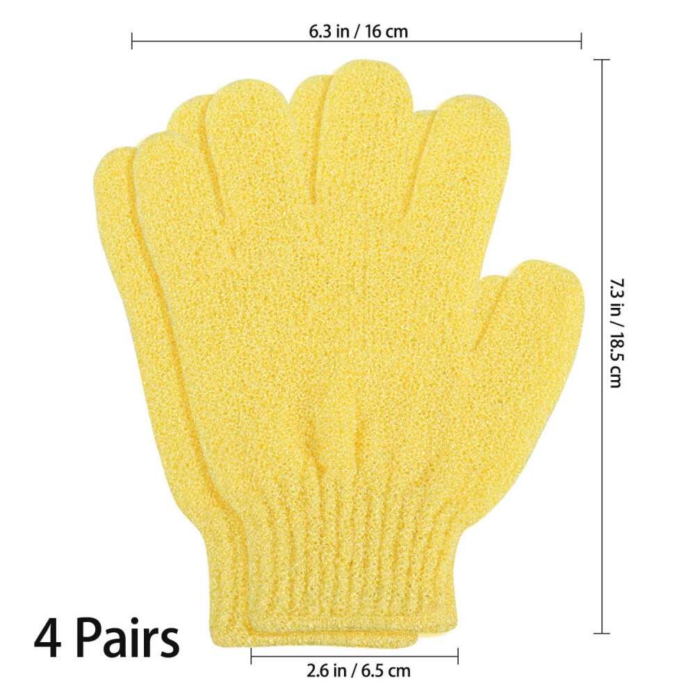Ohphcall 2Pcs Easy-Clean Nylon Exfoliating Bath Gloves Assorted Color