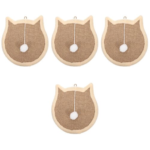 4Pcs Convenient Cat Scratcher Board Light Brown Durable Kitten Toy 2
