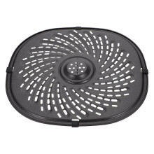 3Pcs Reusable Non-Stick Air Fryer Grill Pan Tray Carbon Steel Black