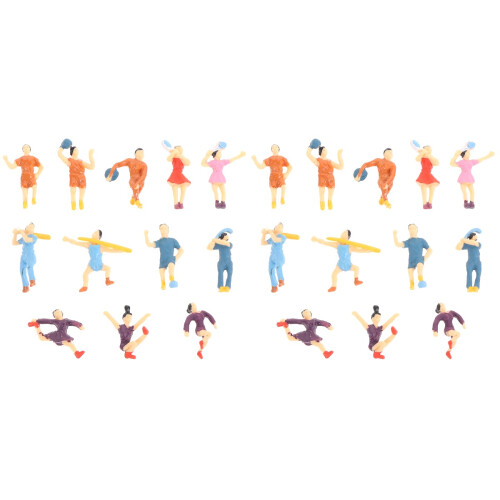 24Pcs Plastic People Figurines Assorted Color Miniature Human Models 1