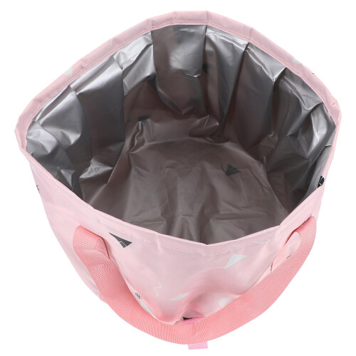 3Pcs Portable Foot Soak Basin Foldable Pink Foot Bath Bag with Handle