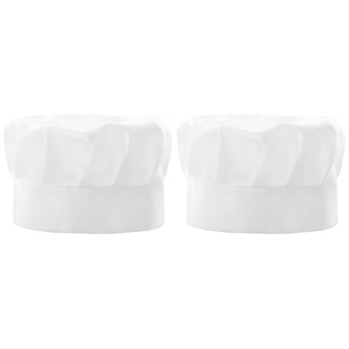 2Pcs Soft Skin-Friendly White Chef Cap Adjustable Hat 1