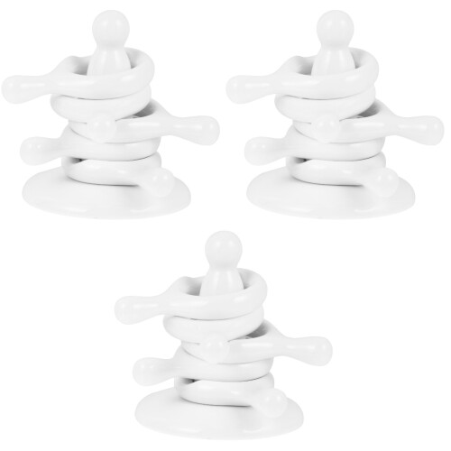 3Sets Ceramic Tableware Stand White Chopsticks Spoon Forks Holder 2