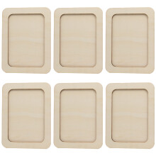 12Pcs Unfinished Wood Photo Frames Beige for DIY Craft and Decoration