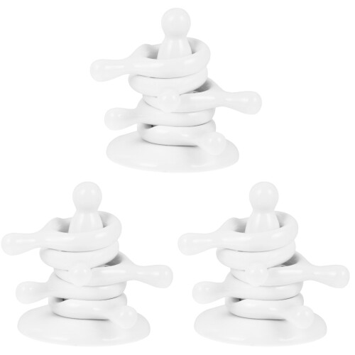 3Sets Ceramic Tableware Stand White Chopsticks Spoon Forks Holder 1