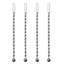 12Pcs Spiral Stainless Steel Stirring Bars Silver for Cocktails Juices