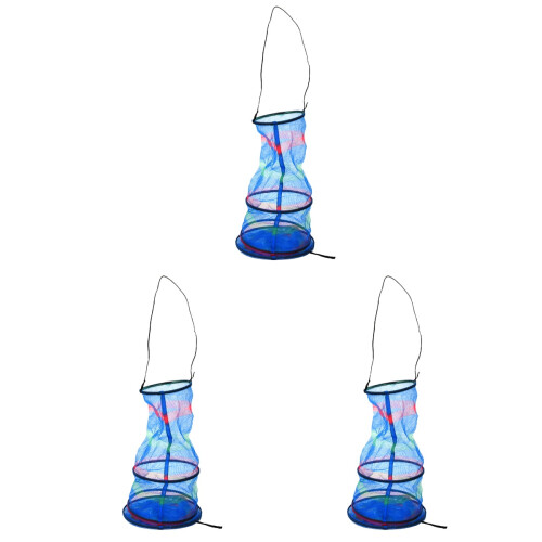 3Pcs Durable Nylon Foldable Net Portable Fishing Gear Mesh 1