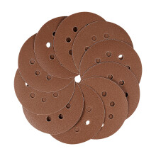 120Pcs Dark Brown 5 Inch Hook and Loop Sanding Discs Aluminium Oxide