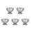5Pcs Stainless Steel Salad Cups Silver Household Tableware 8