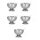 5Pcs Stainless Steel Salad Cups Silver Household Tableware 5