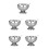 5Pcs Stainless Steel Salad Cups Silver Household Tableware 6