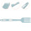 4Pcs Sky-Blue Silicone Pasta and Salad Serving Forks 10
