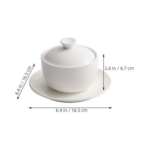 Ceramic Stew Pot White with Lid for Home Kitchen Use 1