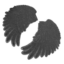 8Pcs Grey Sequin Angel Wing Patches Iron-on Garment Decor for Jackets