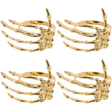 20Pcs Halloween Ghost Hand Napkin Rings Golden Metal Party Decor Rings