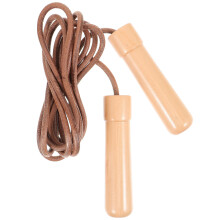 2Pcs Ergonomic Wood Handle Jump Rope Brown for Home Workout