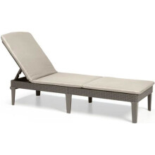 Bañador de sol - Allibert por KETER - Jaipur - Resina imitación ratán trenzado - Capuchino - Respaldo ajustable