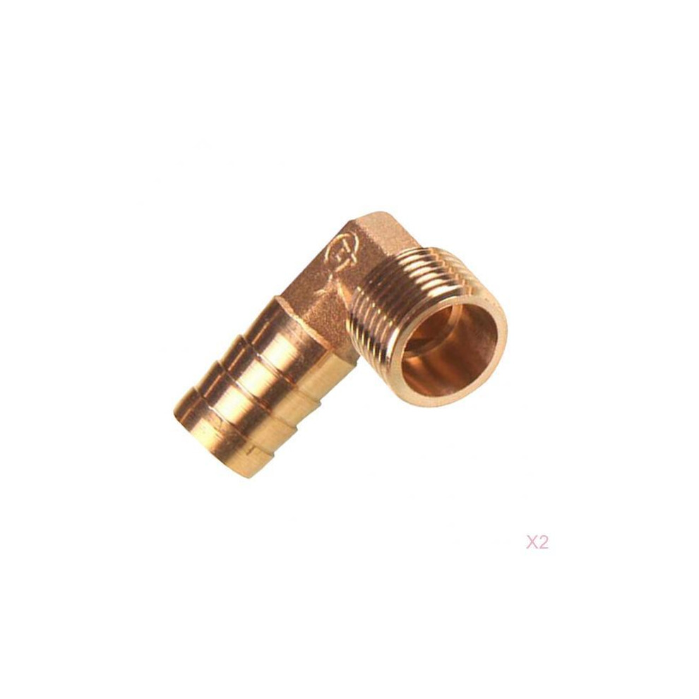 2X 1/2 Bsp To 16Mm Brass 90 Degree Male Elbow Barbed Hose Tail Pipe Fi 6901423031098