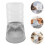 2Pcs Plastic Automatic Pet Feeder and Water Dispenser Grey Color 10