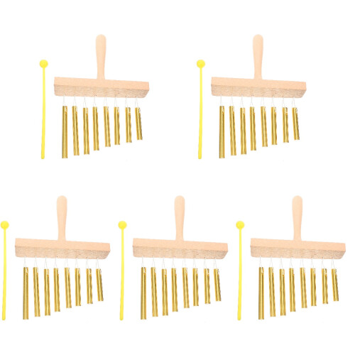 5Pcs Beginner 8-Tone Wind Chime Percussion Instrument Gold Color 2