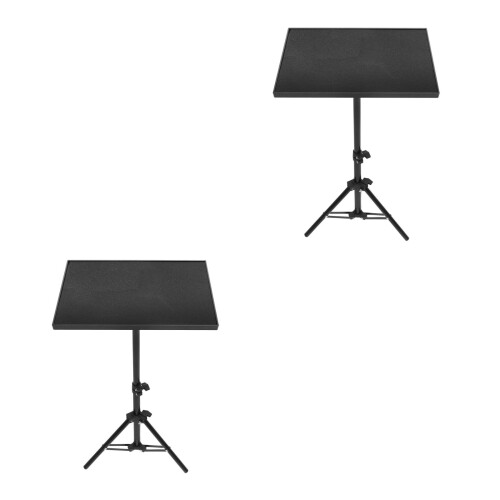 2Pcs Black Folding Projector Tripod Stand Laptop & Phone Shelf 1