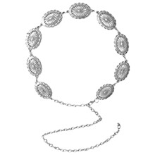 5Pcs Silver Metal Waist Chain for Women Elegant Waist Belt Jewelry