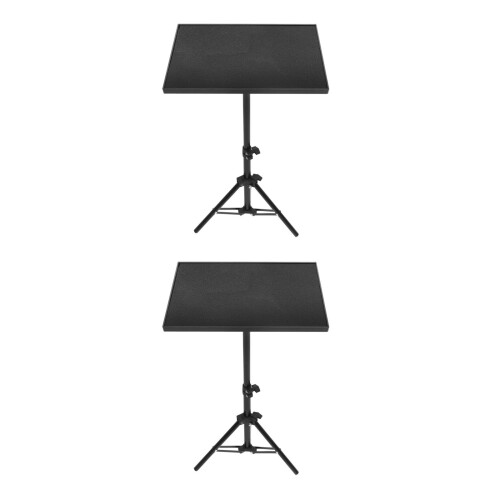2Pcs Black Folding Projector Tripod Stand Laptop & Phone Shelf 2