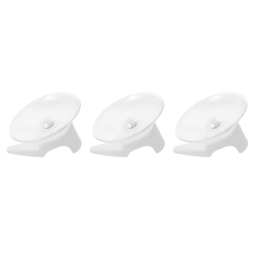 3Pcs White Silent Hamster Exercise Wheel PP Material with Sturdy Stand 2
