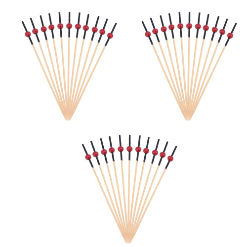 600Pcs Multi Color Bamboo Fruit Picks with Red Beads Ideal for Parties 2