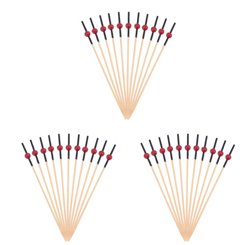 600Pcs Multi Color Bamboo Fruit Picks with Red Beads Ideal for Parties 1