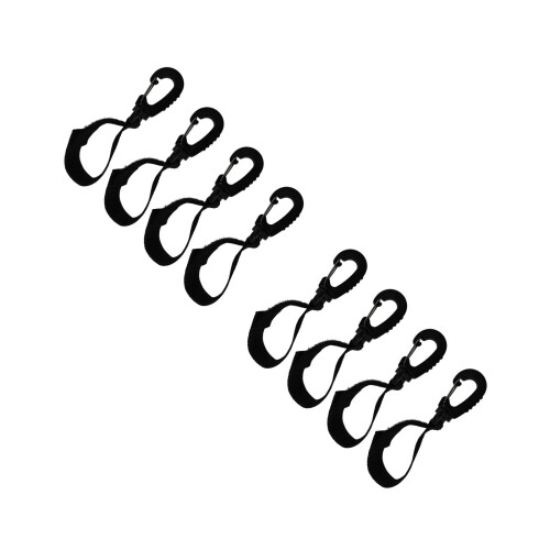 8Pcs Black Stroller Hooks with Rotatable Design for Kids Bags 2