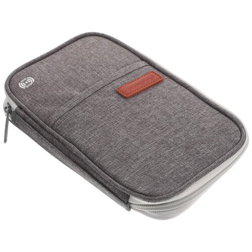 5Pcs Grey Holder Durable Travel Document Zipper Pouch