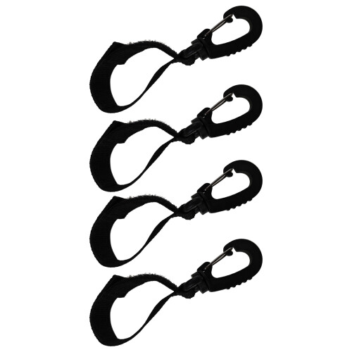 8Pcs Black Stroller Hooks with Rotatable Design for Kids Bags 1
