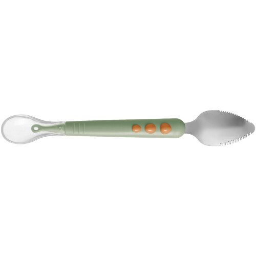 2Pcs Double Head Baby Silicone Spoons Light Green Infant Feeding Tools 2