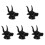 5Pcs Space-Saving Guitar Wall Mount Bull Shape Holder Black 4